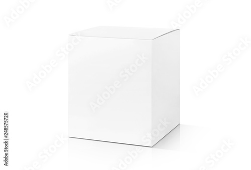 white cardboard box isolated on white background © F16-ISO100