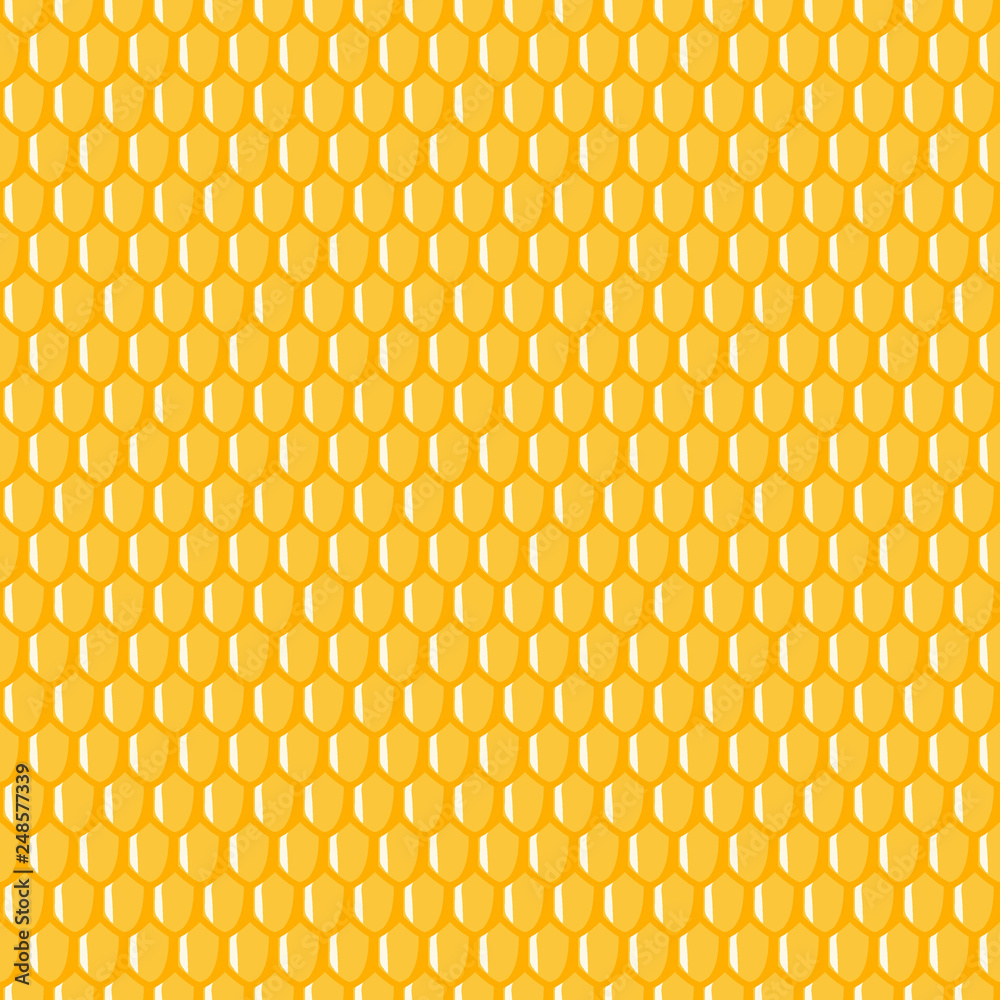Seamless background. Repeating texture with the image of a honeycomb. Vector illustration in cartoon style Seamless background. Repeating texture with the image of a honeycomb. Vector illustration in cartoon style