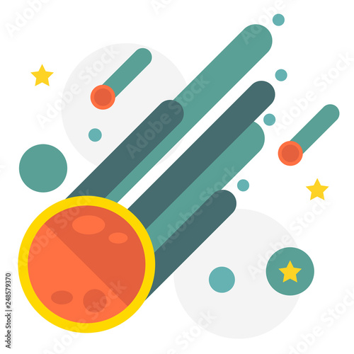 Meteorite flat illustration