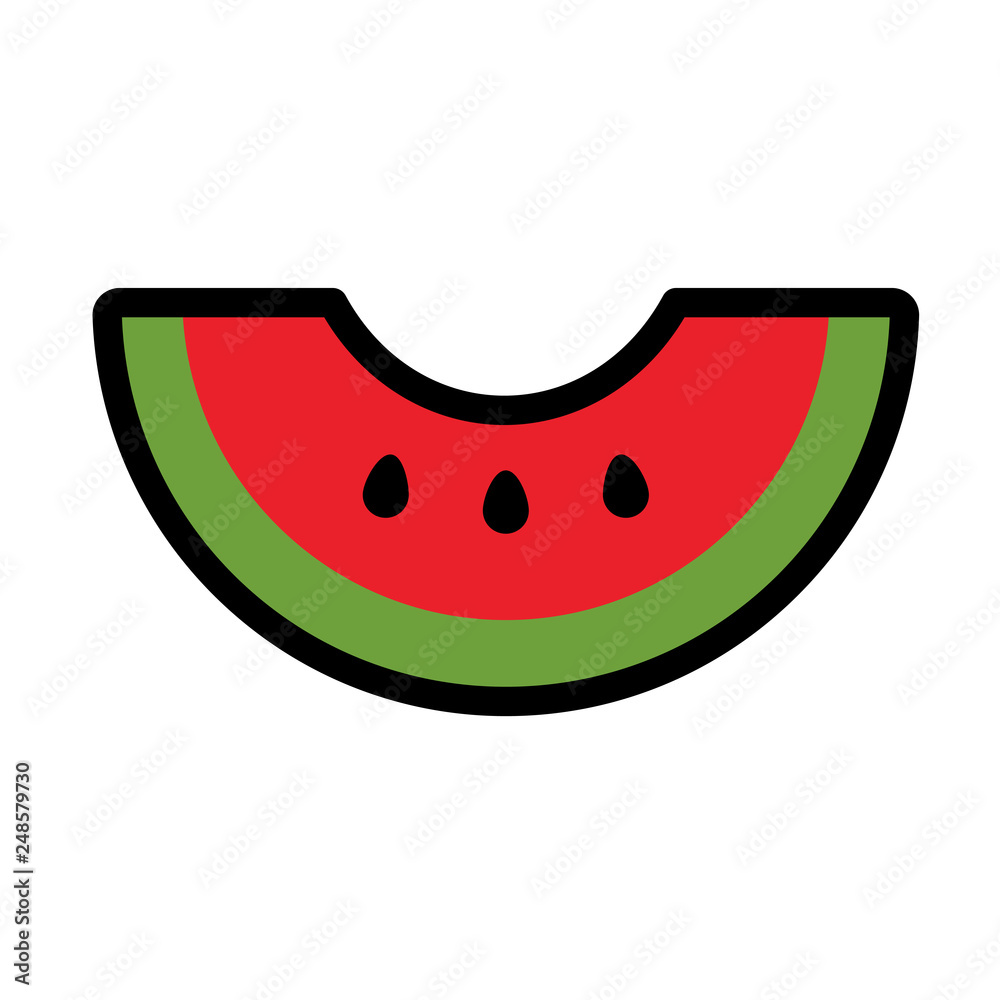 Piece of watermelon LineColor illustration Piece of watermelon LineColor illustration