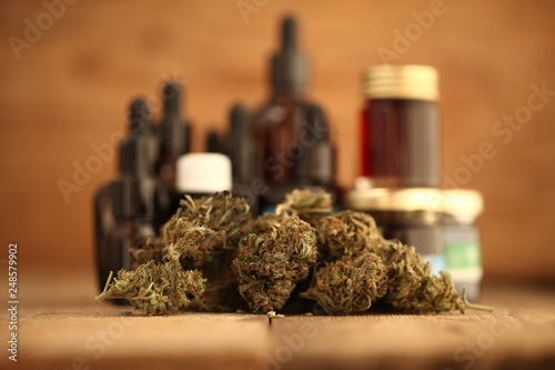 cannabis business concept. Medical Marijuana  hemp and oil