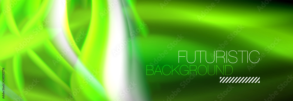 Fluid color neon wave lines background, neon liquid color futuristic paint template Fluid color neon wave lines background, neon liquid color futuristic paint template