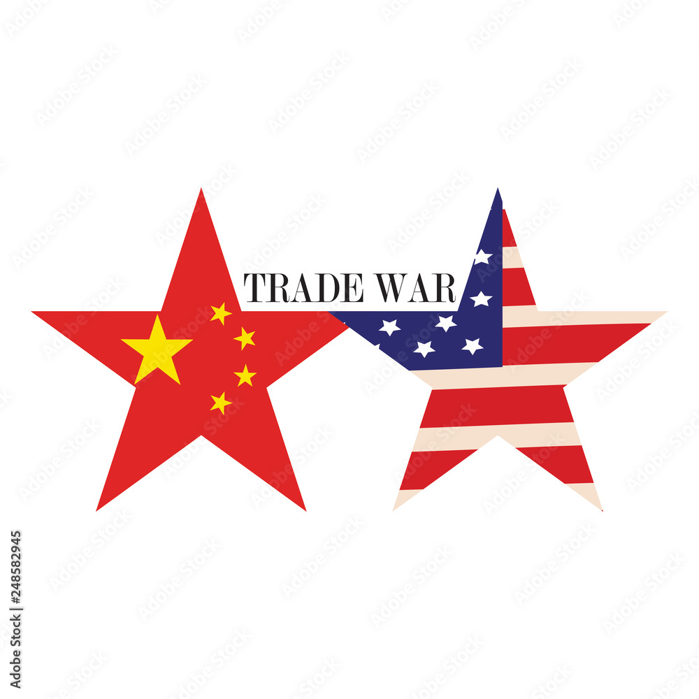 Obraz premium Trade war background