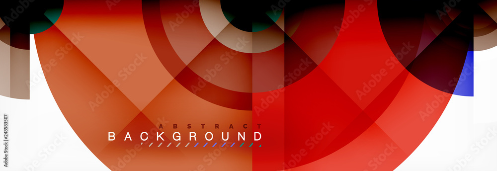 Round circles and triangles abstract background