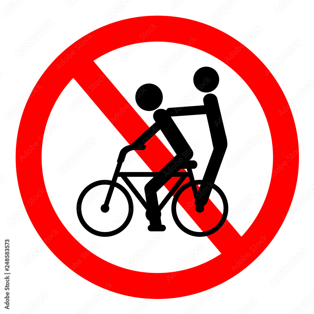 自転車の二人乗り禁止マーク Stock イラスト Adobe Stock