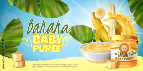 Baby Food Realistic Advertisement Poster 