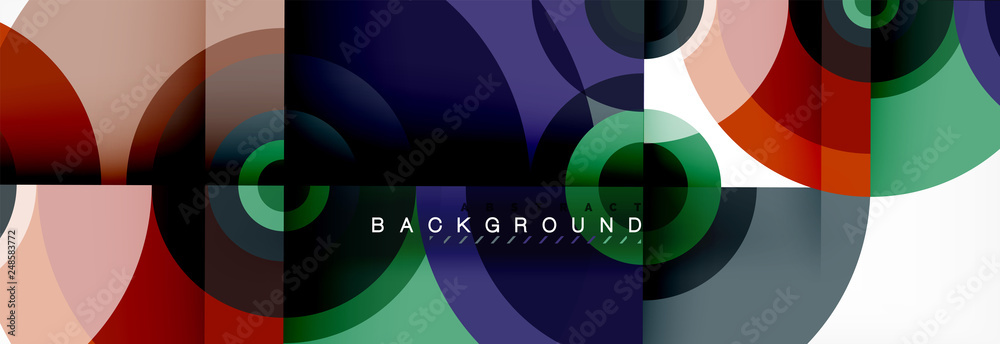 Minimal geometric circles and triangles abstract background, techno modern design, poster template Minimal geometric circles and triangles abstract background, techno modern design, poster template