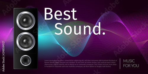 Realistic Sound Equipment Color Background