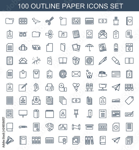 100 paper icons