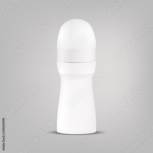 VECTOR PACKAGING: White round deodorant container on isolated background. Mock-up template for design. - Vector