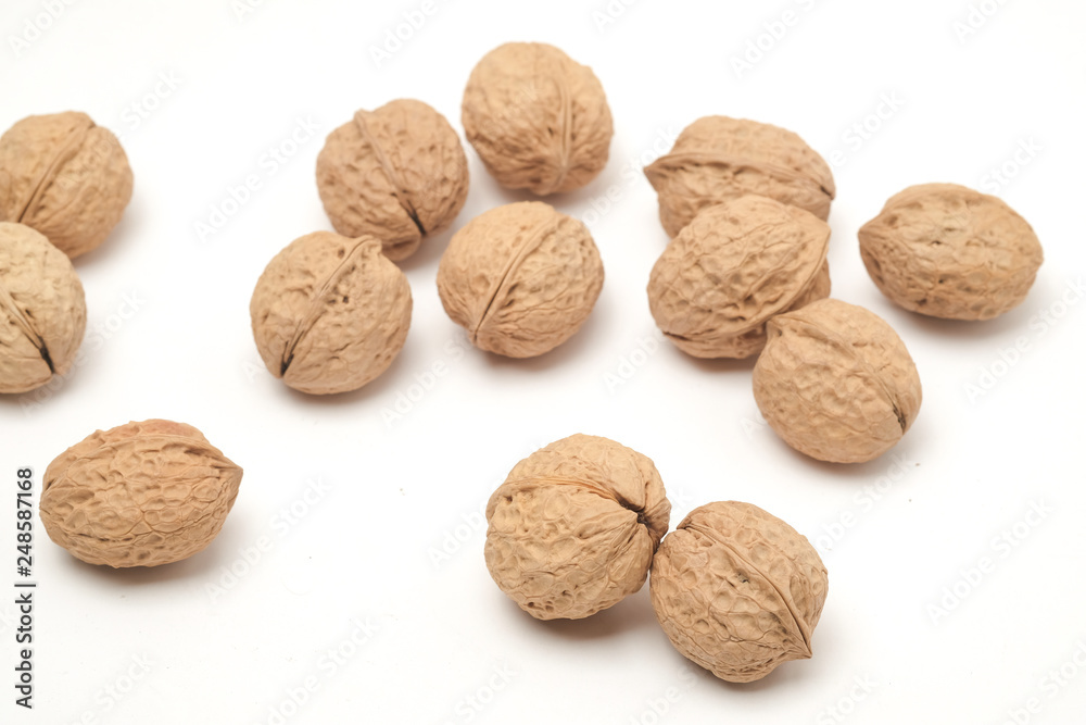 Walnut on a white scene Walnut on a white scene