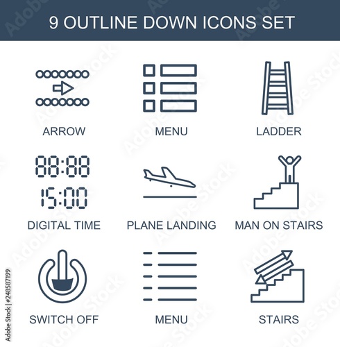 9 down icons