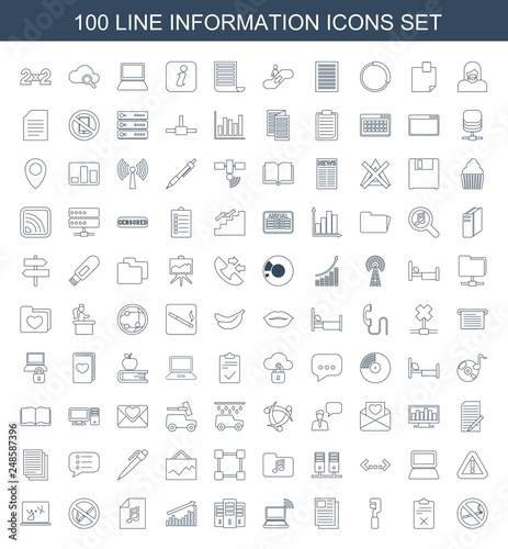 100 information icons