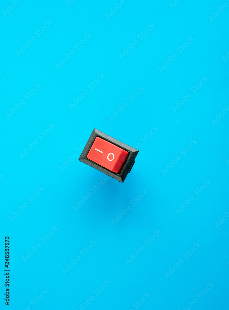 Fototapeta premium analog toggle switch, red and black colors parts for electric devices