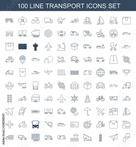 100 transport icons photo