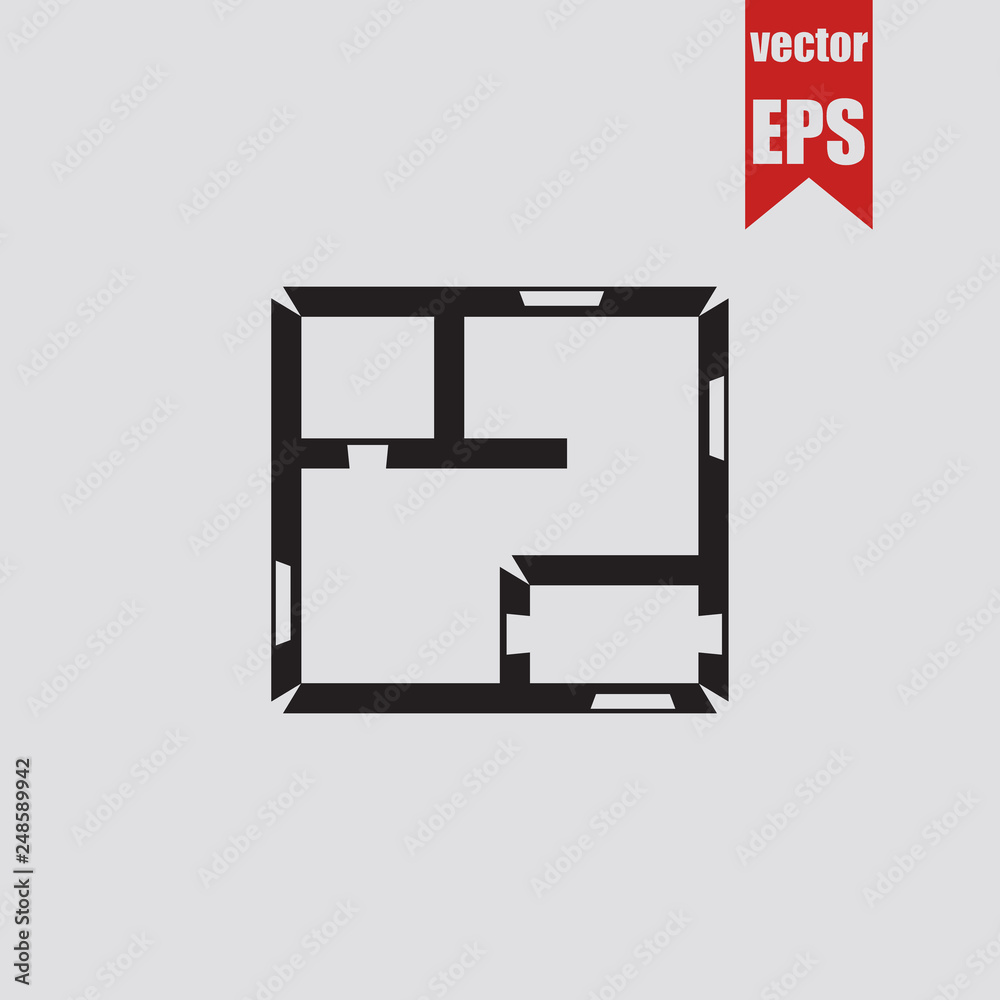 House plan icon.Vector illustration. House plan icon.Vector illustration.