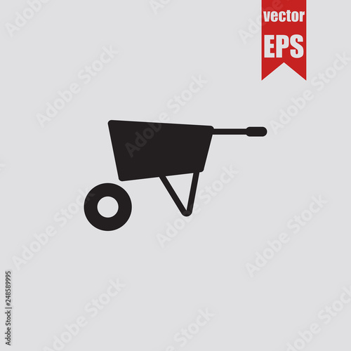 Wheelbarrow icon.Vector illustration.