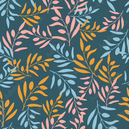 Seamless olive branch pattern
