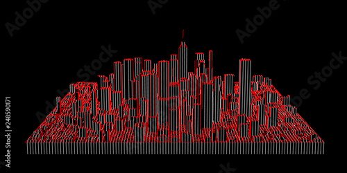 Striped abstract model of c...