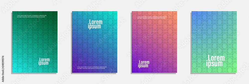 Colorful and modern cover design. Set of geometric pattern background Colorful and modern cover design. Set of geometric pattern background
