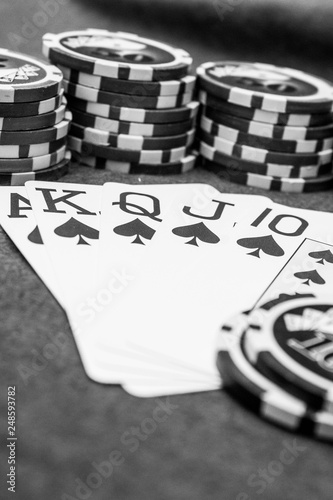 Poker game Chips. Board gambling