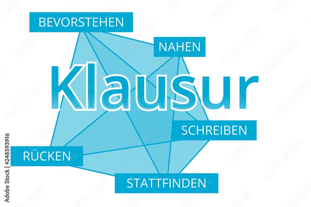 Klausur - Begriffe verbinden, Farbe blau