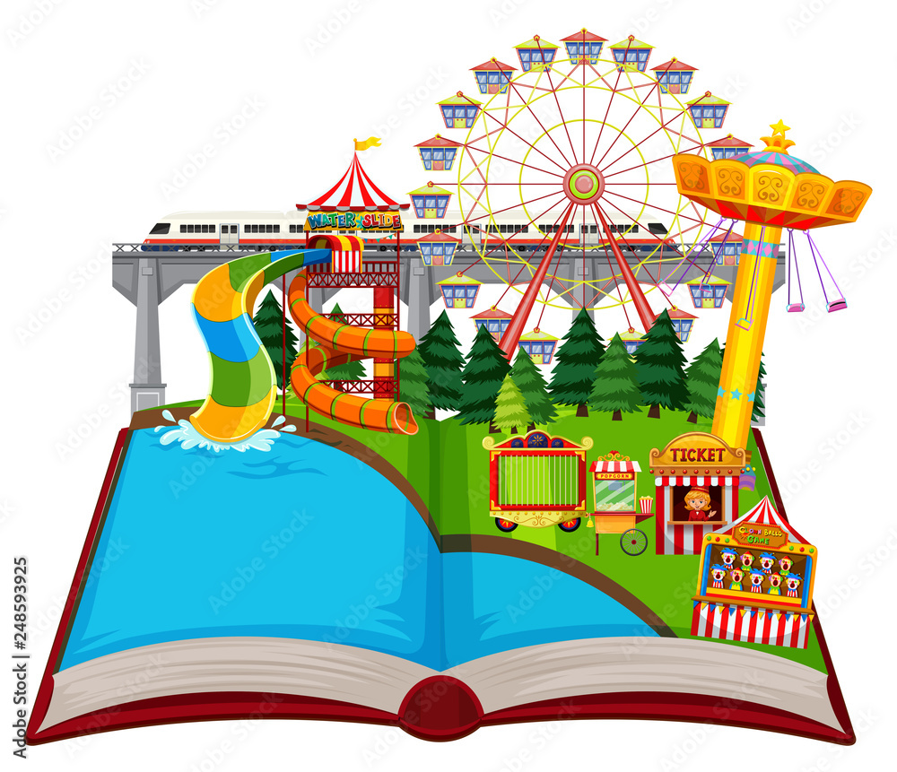 Open book fun park theme Open book fun park theme