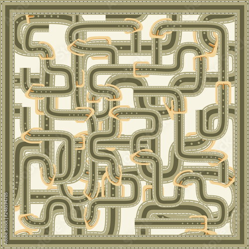 Belt Print for Silk Scarf.