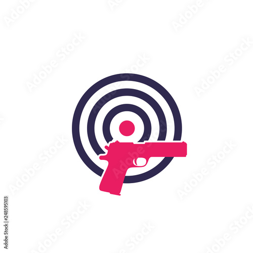 target and pistol, vector logo