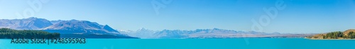 Scenic view of Lake Pukaki and Mount Cook at South Island New Zealand, summertime, Travel Destinations Concept