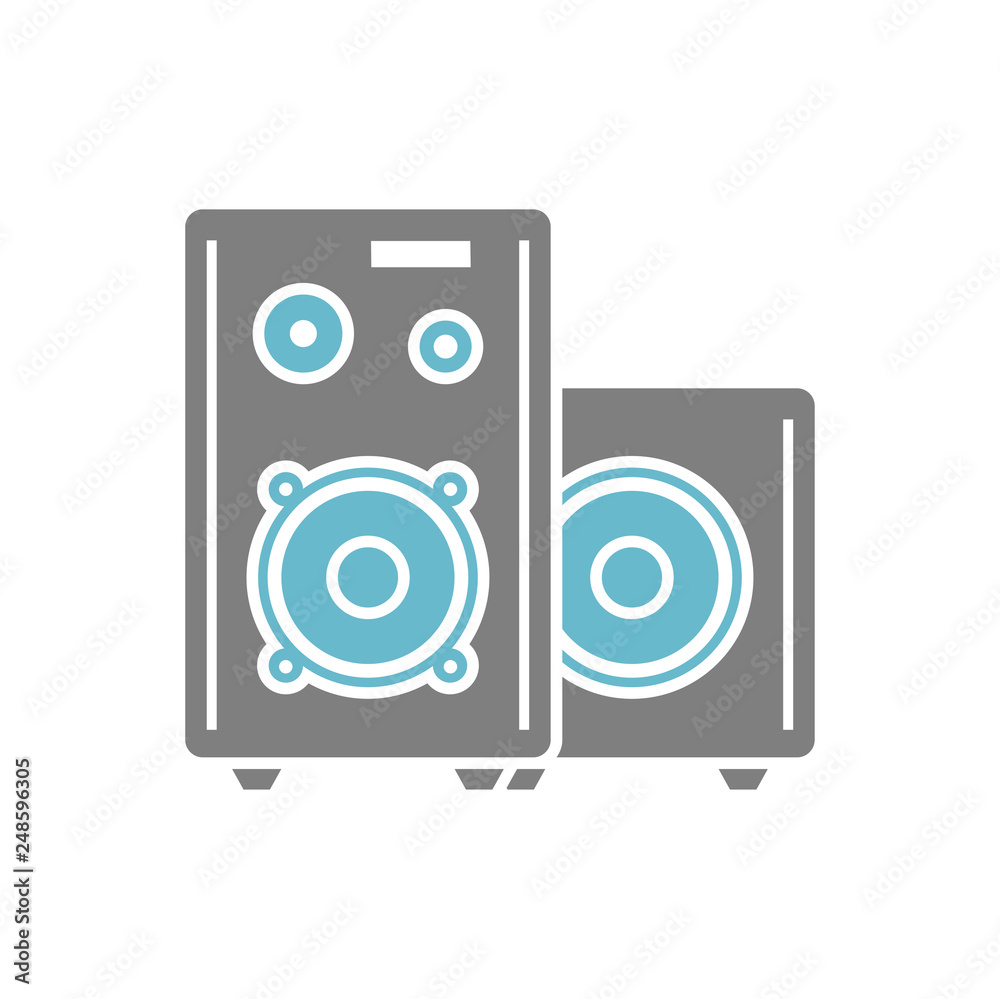 Speakers icon on white background for graphic and web design, Modern simple vector sign. Internet concept. Trendy symbol for website design web button or mobile app Speakers icon on white background for graphic and web design, Modern simple vector sign. Internet concept. Trendy symbol for website design web button or mobile app