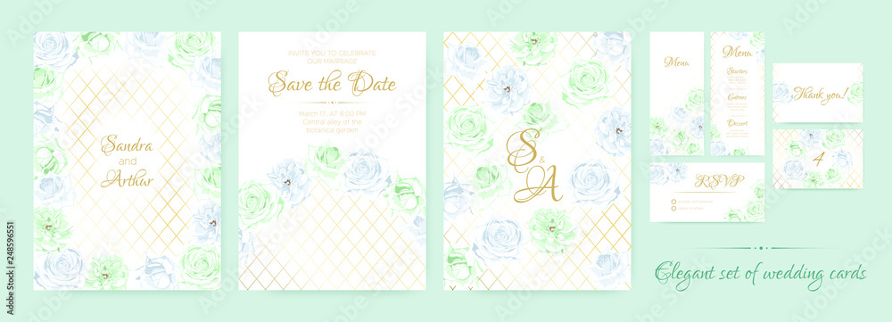 Delicate Greeting Cards for Wedding.