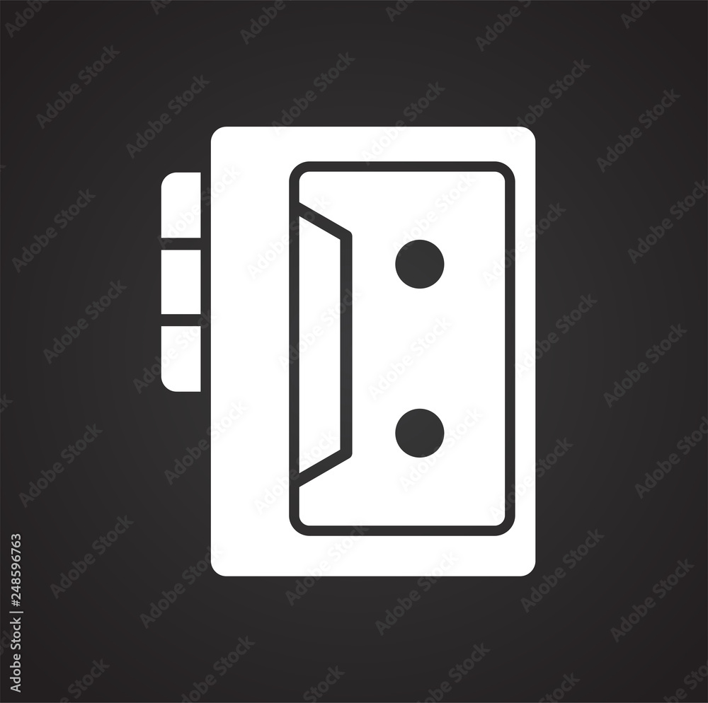 Cassette player icon on black background for graphic and web design, Modern simple vector sign. Internet concept. Trendy symbol for website design web button or mobile app Cassette player icon on black background for graphic and web design, Modern simple vector sign. Internet concept. Trendy symbol for website design web button or mobile app