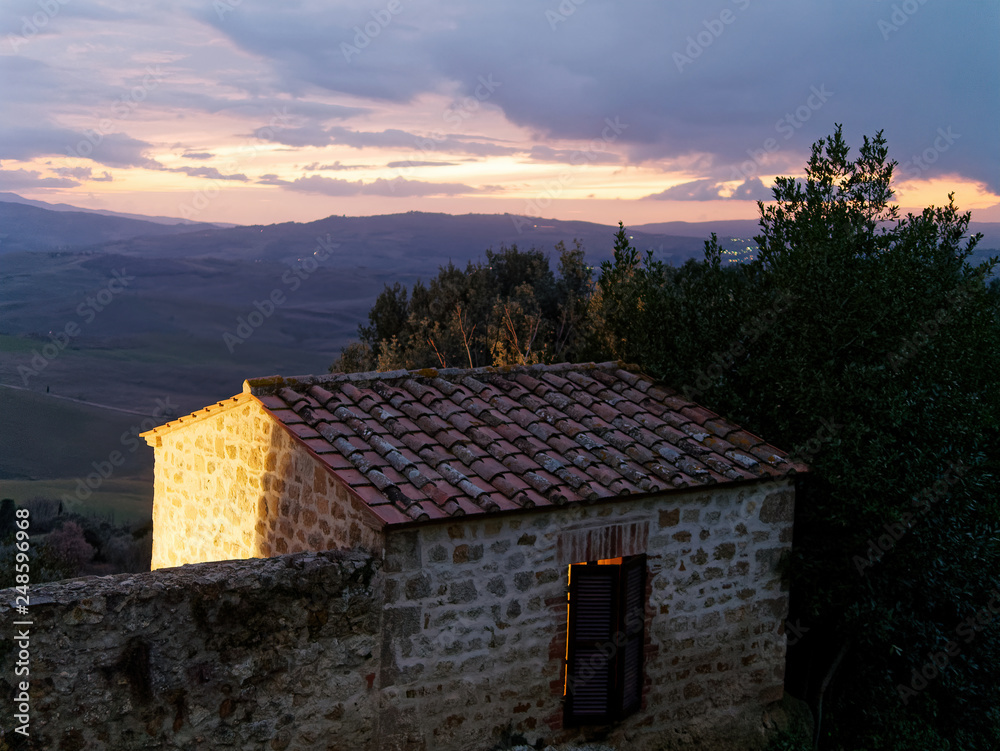 very nice view of pienza a medieval village in val d orcia