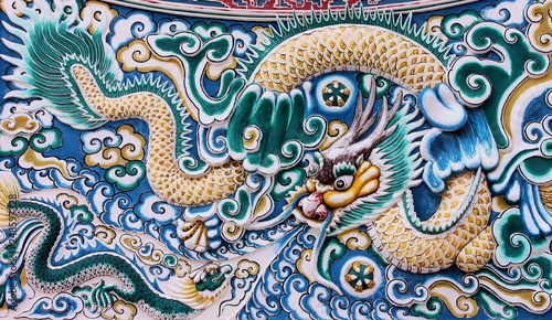 chinese dragon in thai temple
