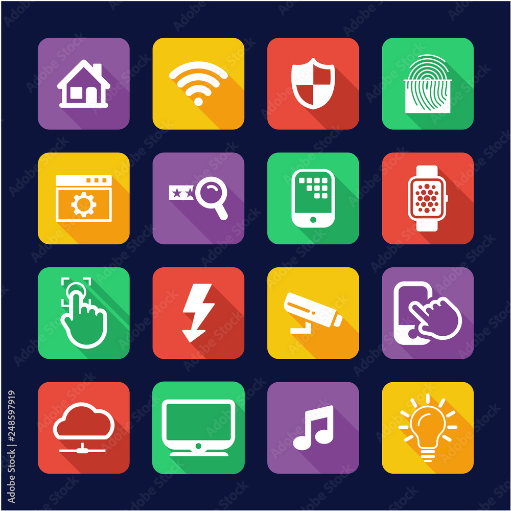 Smart Home Icons Flat Design Smart Home Icons Flat Design