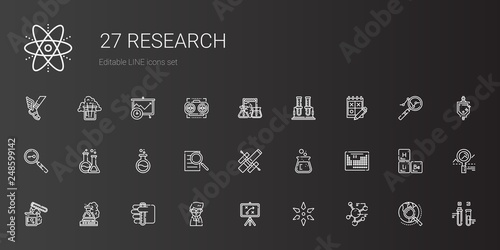 research icons set