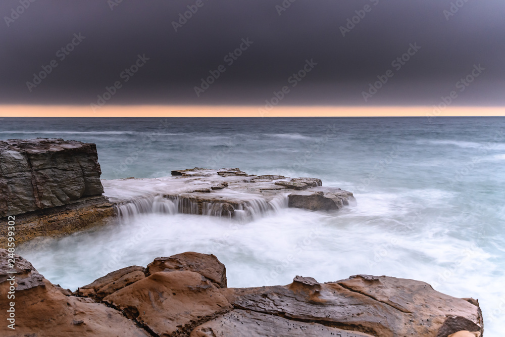 Overcast Coastal Seascape from Sandstone Headland