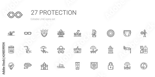 protection icons set