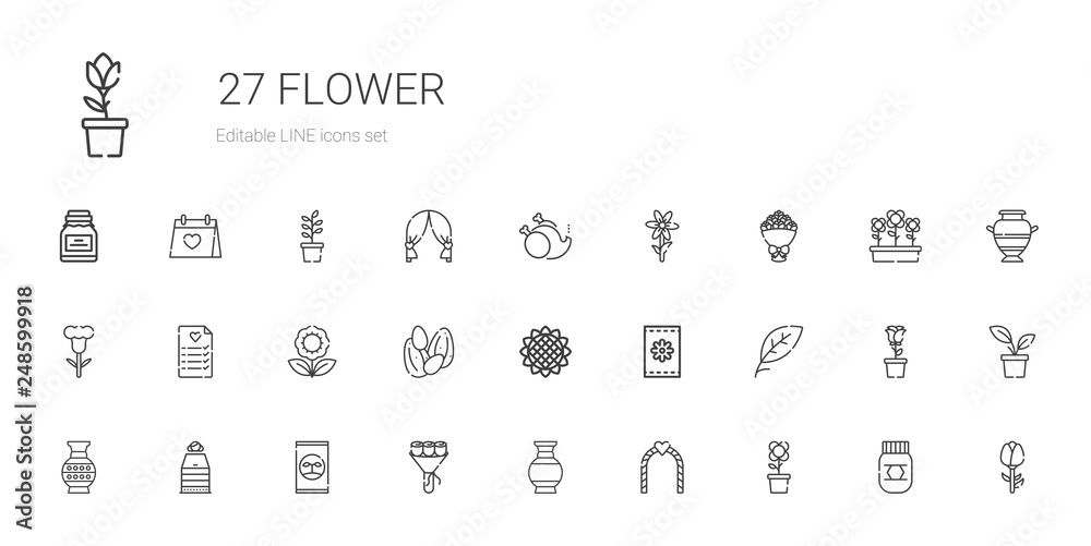 flower icons set flower icons set