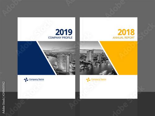 Cover design for annual report business catalog company profile brochure magazine flyer booklet poster banner. A4 landscape template element cover vector EPS-10 sample image with Gradient Mesh.