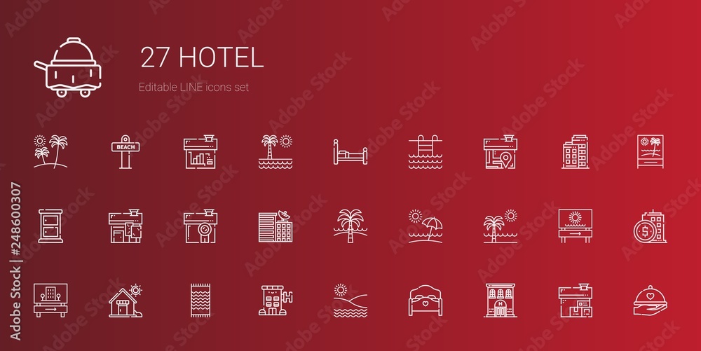 hotel icons set hotel icons set