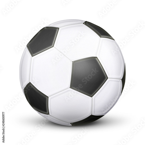 Soccer ball isolated on white background. Style Ball. 3d illustration.