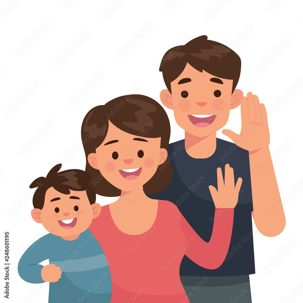 vector illustration happy family father mother and toddler vector illustration happy family father mother and toddler