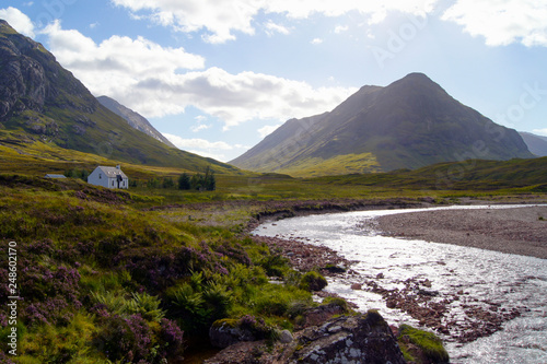River and cottage in Glen Coe  Scotland