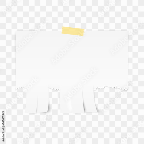 Tear-off paper template. White advertisement paper on white background. Vector illustration