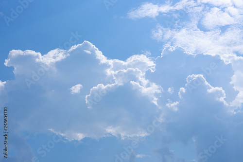 cumulus cloud on clear blue sky