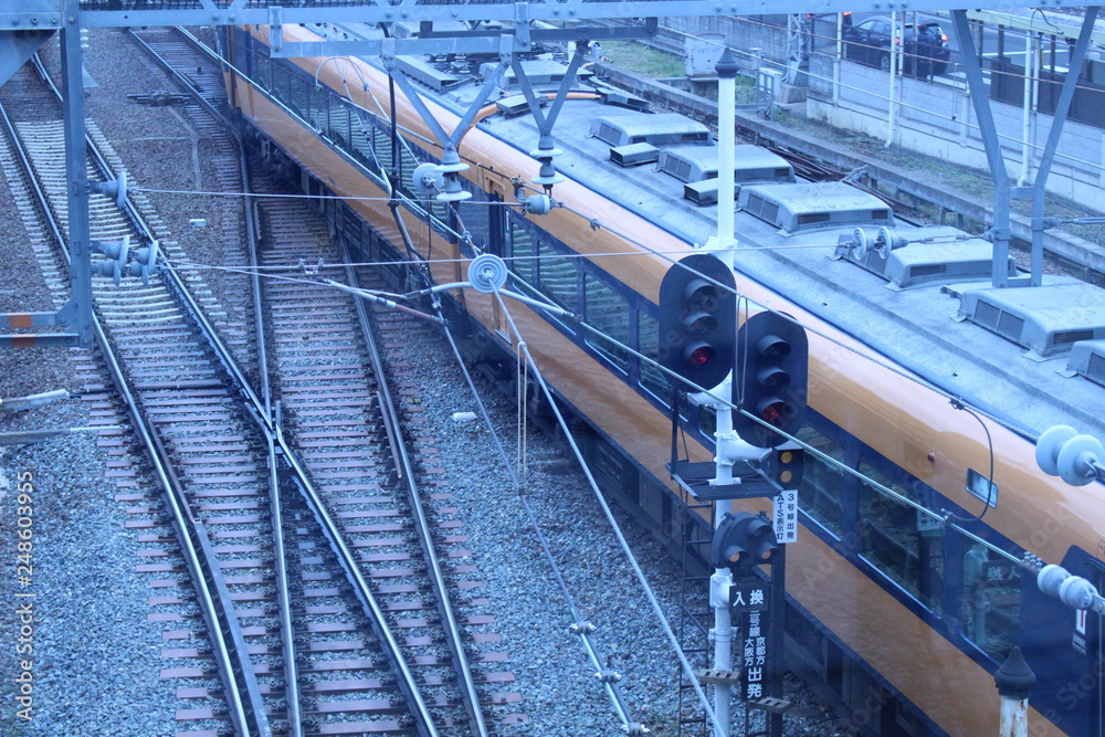 Fototapeta premium A train running in Japan. Kintetsu train