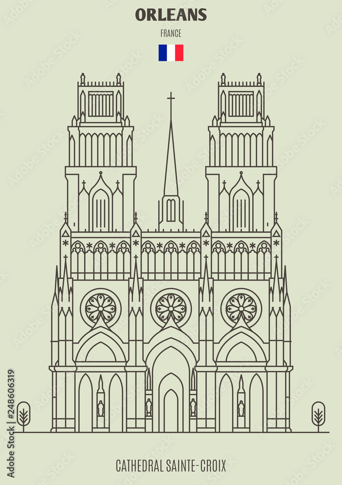Fototapeta premium Cathedral Sainte-Croix in Orleans, France. Landmark icon