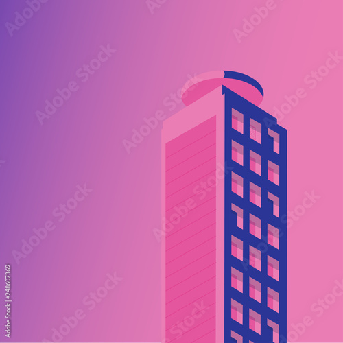 isometric buildings Skyscraper, cityscape, cityscene. isometric construction vector illustration